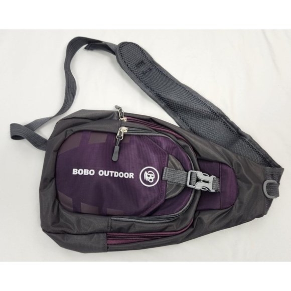 Bobo Outdoor Handbags - Bobo Outdoor Back Pack Style Shoulder Bag 14"x9" Purple & Grey